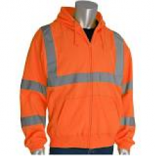 ANSI Type R Class 3 Orange Hooded Sweatshirt, 323-HSSE-OR