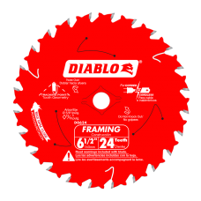 6 1/2 Inch x 24 Tooth Tracking Point Framing Saw Blade, D0624A