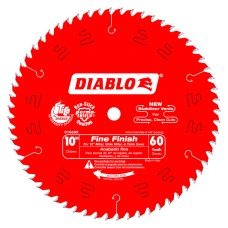 10 Inch x 60 Tooth Fine Finish Saw Blade, D1060X