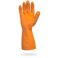Orange Neoprene Latex Blend Flock Lined Latex Gloves, GRFO-1SF
