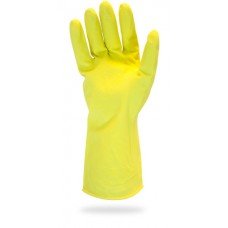 Yellow Flock Lined Latex Gloves, GRFY-1C